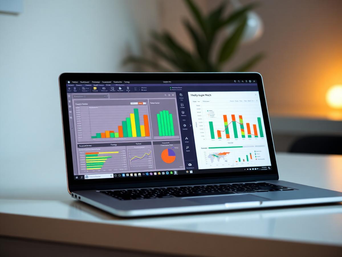 Excel dashboard with sales charts
